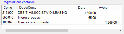 esempio registrazione leasing