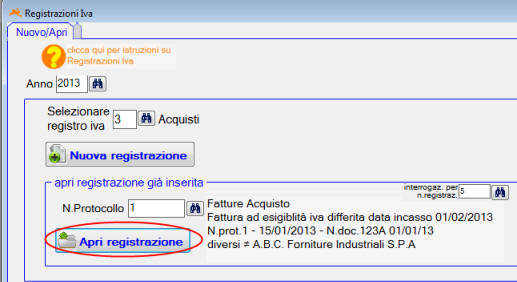 Modificare registrazione contabile