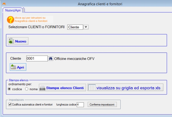Anagrafica clienti