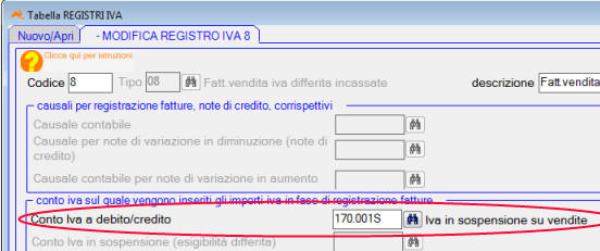 Esempio iva in sospensione