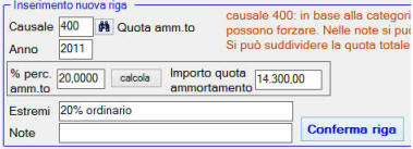 Quota ammortamento