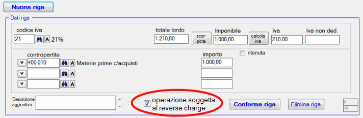 IVA reverse charge